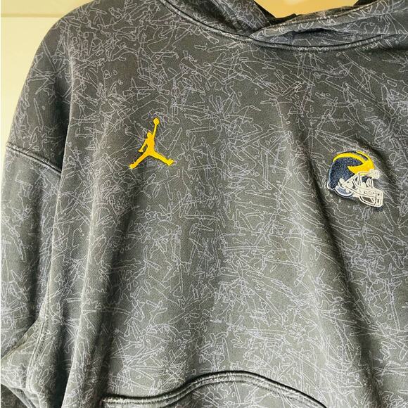 Vintage Y2K University of Michigan Wolverines AOP Team Hoodie Sweatshirt M - Picture 3 of 4